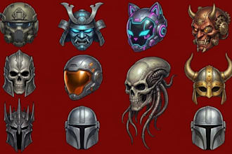 sculpt 3d cosplay mask, 3d helmet halloween mask, 3d helmet, for 3d printing