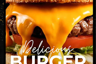 design burger and food poster for your restaurant