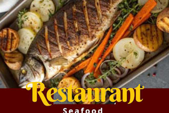 design seafood restaurant poster