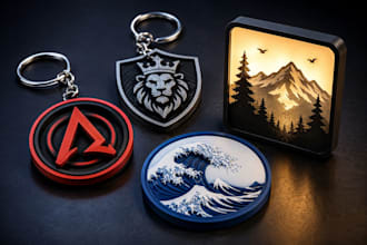 design custom 3d keychain logo 3d lightbox coaster 3mf sti 3d printing 3d toys