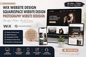 do wix website design, squarespace website design, photography website design
