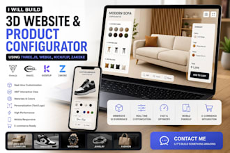 3d website and product configurator using threejs, webgl, kickflip, zakeke