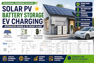 design solar pv, bess, ev charging and permit ready engineering
