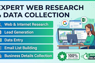 do expert web research, internet research, and data collection