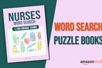 create custom word search puzzle book for amazon KDP