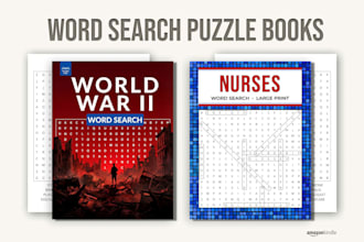 create custom word search puzzle book for amazon KDP