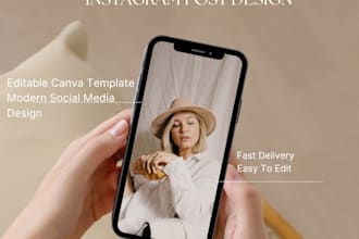 design modern instagram post and social media canva template