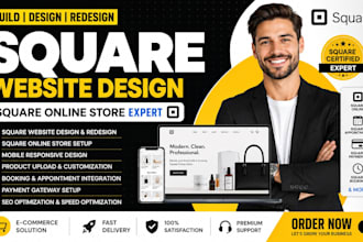 design square online store, booking website, square website design and redesign