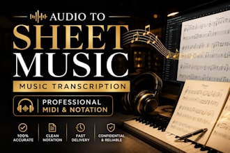 transcribe audio to sheet music, music notation, midi, piano score