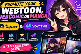 promote your webtoon, webcomic or manga on tapas, voyceme