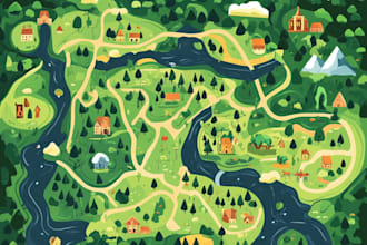 map design for custom events, festivals, and vector map