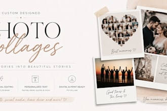 design beautiful photo collage for your wedding, events and yearbook