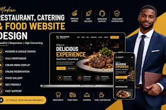 design modern food catering website restaurant website food truck cafe website