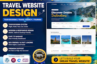 design travel website tour booking, tourism, affiliate and travel agency website