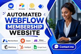 integrate webflow membership with memberstack, make, zapier, airtable, outseta