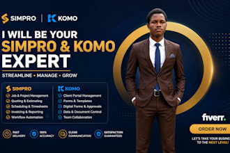 set up and optimize simpro and komo CRM for business automation