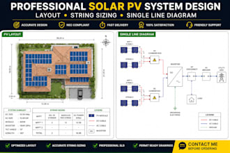 design solar pv layout, string sizing and single line diagram