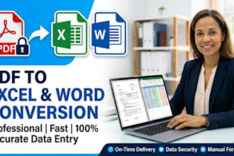 convert PDF to excel, data entry and clean up messy files