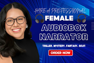 narrate your thriller or fantasy audiobook to acx standard as a female narrator