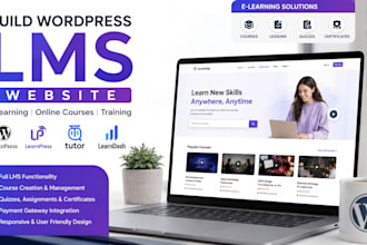 build wordpress lms website elearning learnpress tutor learndash online coaching