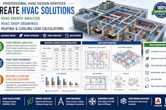 create hvac energy analysis shop drawings heating and cooling load calculations