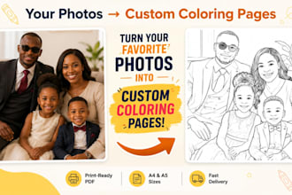 turn your photos into custom printable coloring pages