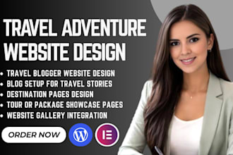 design travel blogger website, influencer, adventure tourism, ecotourism website