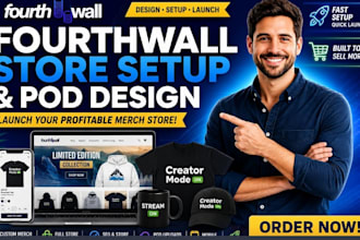 design fourth wall website pod store setup and optimize fourthwall merch creator