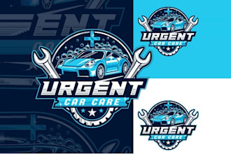 design top quality urgent car care mechanic logo