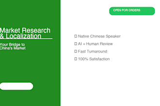 do chinese market research or competitor analysis or consumer insights