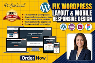 fix wordpress layout issues and mobile responsive elementor design