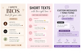 write a short message, caption, or bio