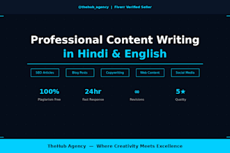 write SEO friendly hindi and english content for your business