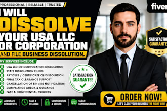 dissolve your USA llc or corporation and file business dissolution