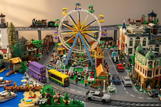 do custom 3d brick models digital city moc builds lego style manual building