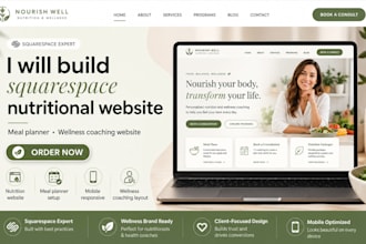 build squarespace nutritional website meal planner wellness coaching website