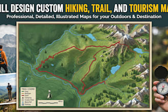 design custom hiking, trail, and tourism maps