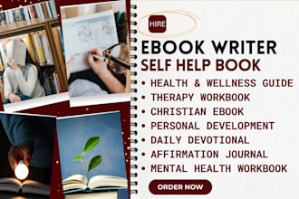 write self help, wellness, therapy, devotional, mental health KDP ebook, journal