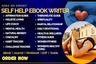 write self help, wellness, therapy, devotional, mental health KDP ebook, journal