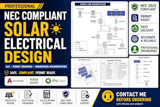 design nec compliant solar sld and electrical engineering drawings