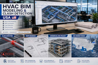 revit hvac bim model, clash detection and coordinated mep shop drawings for USA
