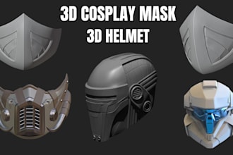 sculpt 3d mask 3d helmet cosplay mask cosplay armor 3d print and paint mask