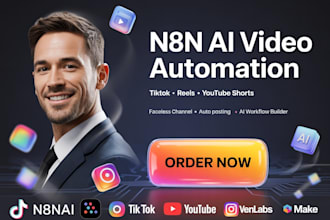 build n8n ai video automation for tiktok, reels, youtube and faceless channel