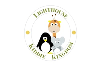 design iconic lighthouse kiddie kingdom logo