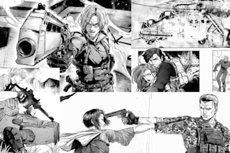 draw manga comic page, artist, anime, webtoon, nsfw, lineart or 2d character