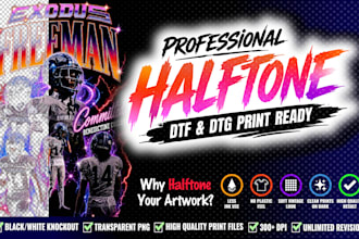 convert your artwork into halftone print ready design