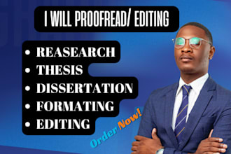 edit, proofread and format thesis, dissertation and research