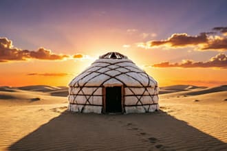 create custom ai illustrations for central asia and turkmenistan