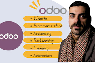setup odoo ecommerce website, bookkeeping accounting, inventory, and erp