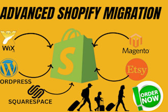 migrate wordpress, wix or woocommerce website to shopify, shopify migration pro